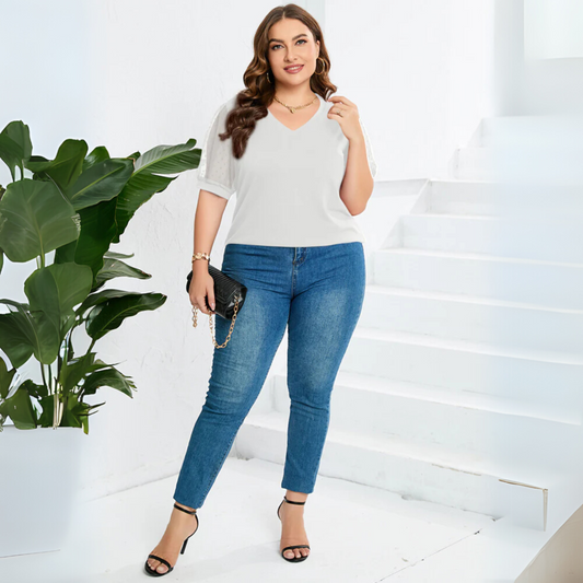 Malina | Women's Oversized V-Neck Workwear Top