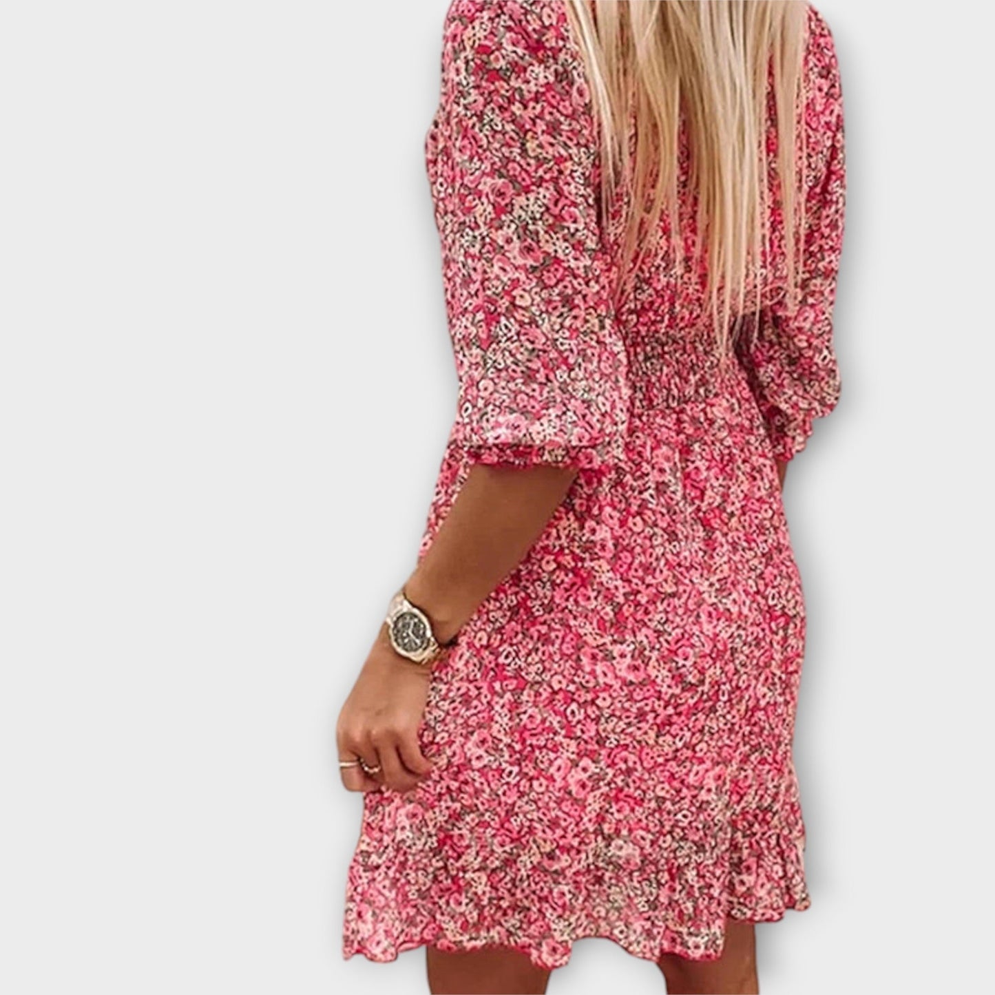 Elvira | Women's Floral Puff-Sleeve Summer Dress