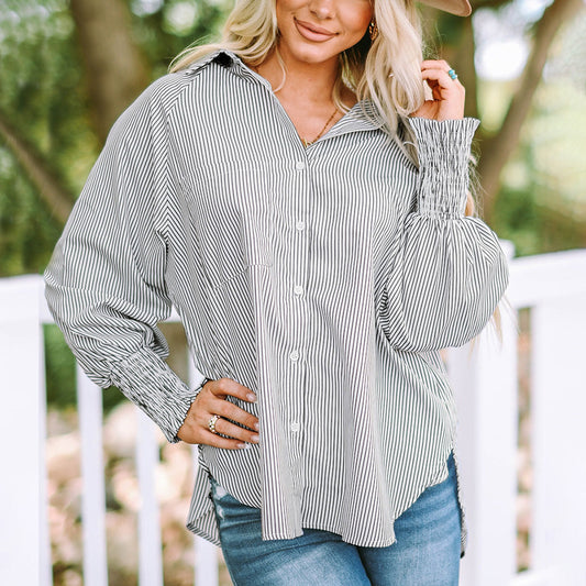 Velima | Women's Striped Smocked Oversized Summer Top