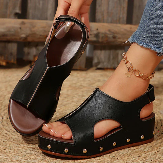 Enfys | Women's Lace Platform Cushioned Sandals