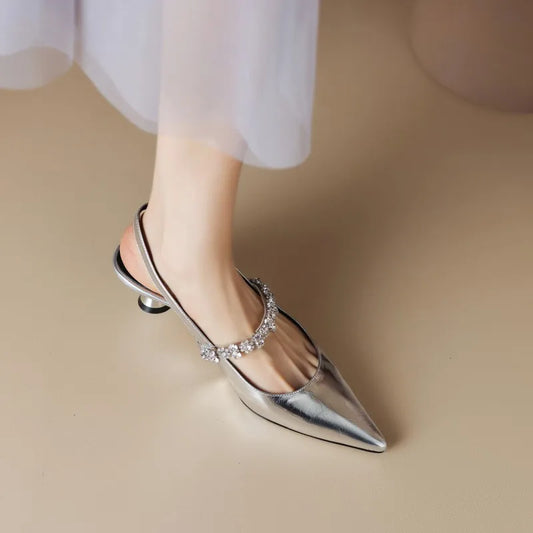 Lavender | Women's Wide-Leg Wedding Crystal Heels