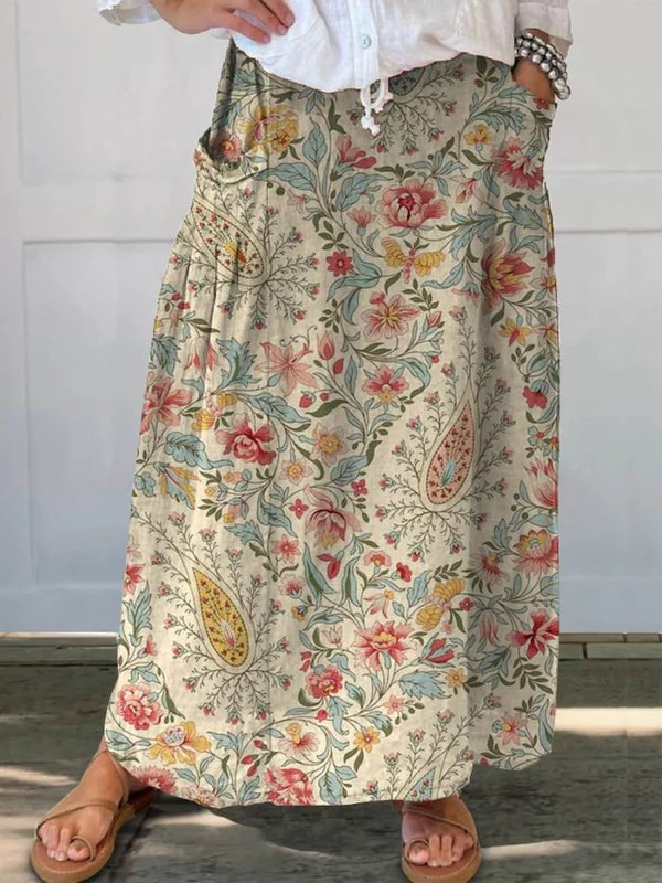 Vesuvianite | Women's Floral Casual Retro Skirt