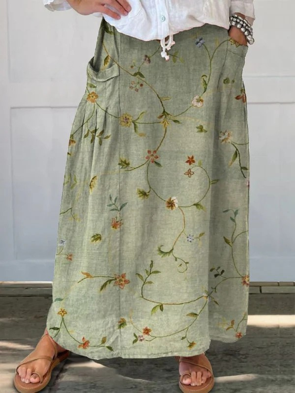 Unakite | Women's Floral Casual Vintage Skirt
