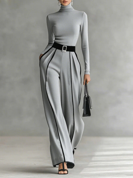 Idame | Women's High-Neck Wide-Leg Casual Set
