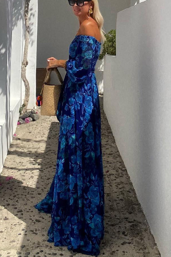 Delanda | Women's Maxi Floral Off-Shoulder Wedding Evening Dress