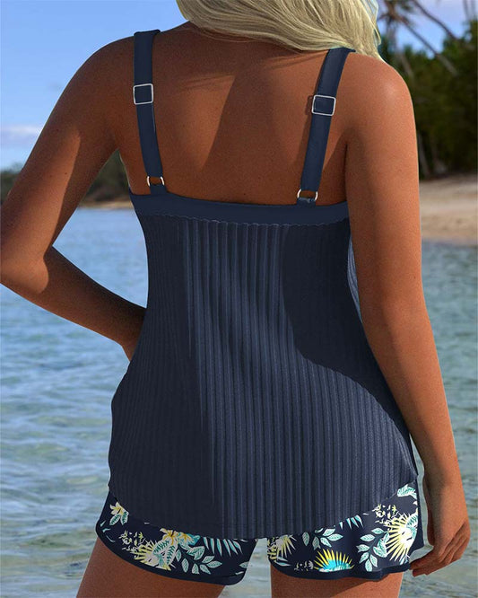 Noemi | Women's Tummy-Control Striped Lace Beach Tankini
