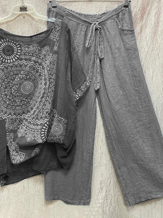 Moonstone | Women's Boho Oversized Wide-Leg Beach Set