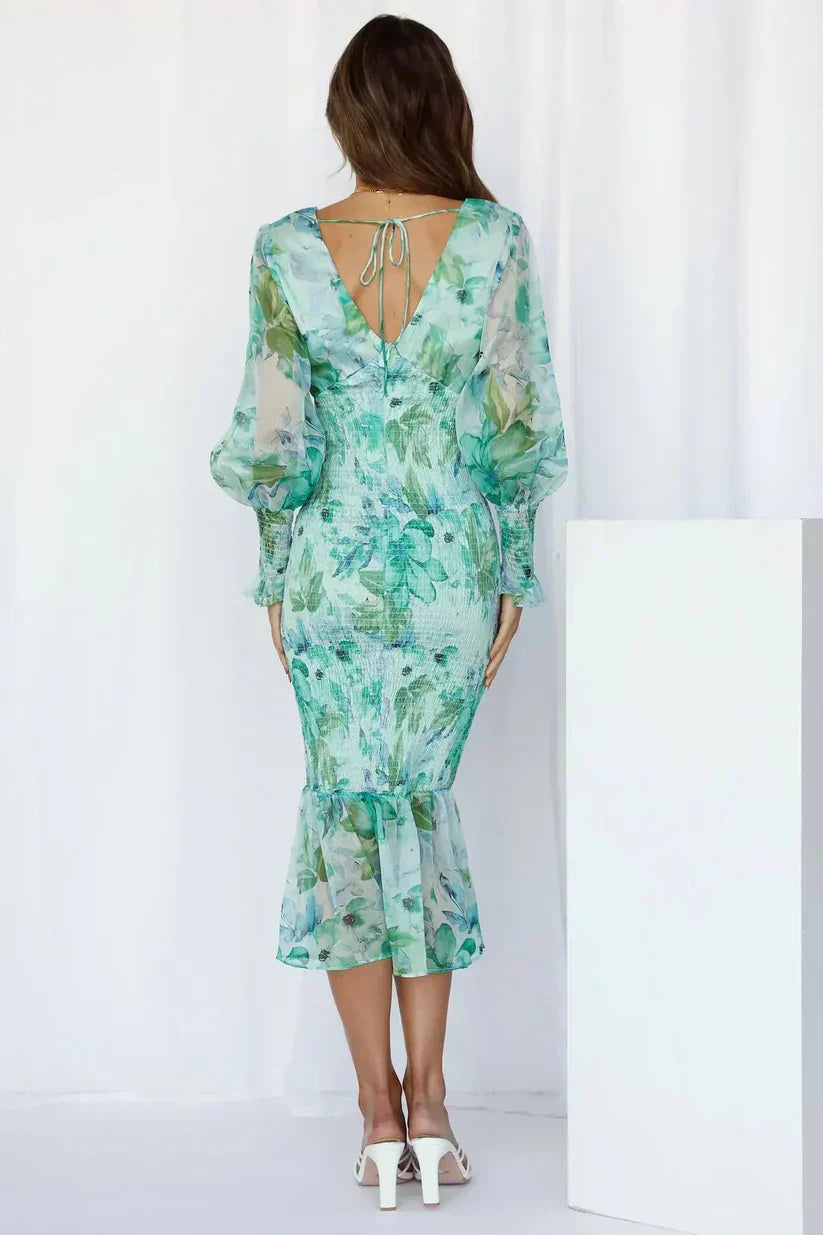 Delama | Women's Floral Wedding Guest Evening Dress