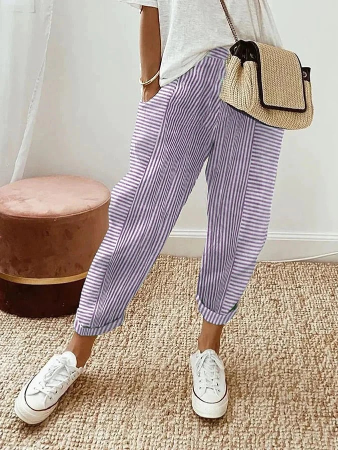 Ailma | Women's Striped Oversized Pants Trousers
