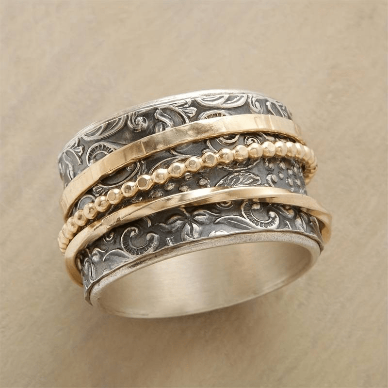 Reinette | Women's Retro Gold Silver Ring