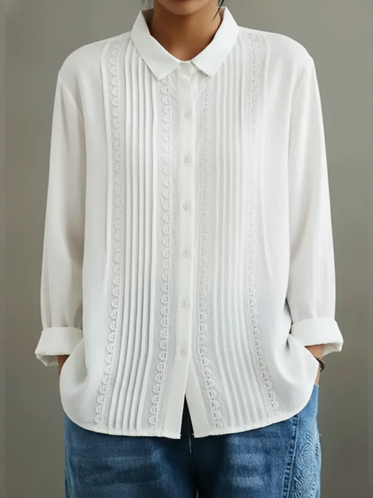 Malinda | Women's Lace Workwear Trim Blouse