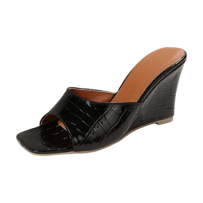 Flora | Women's Lace Leather Wedge Shoes