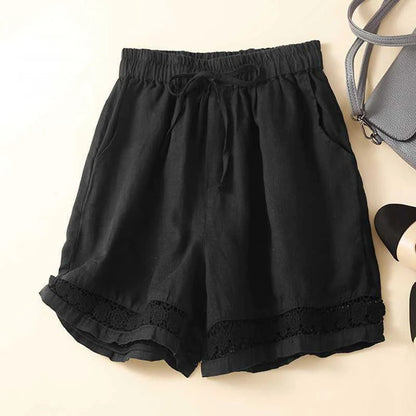 Cvetislava | Women's Floral Embroidered Lace Summer Shorts