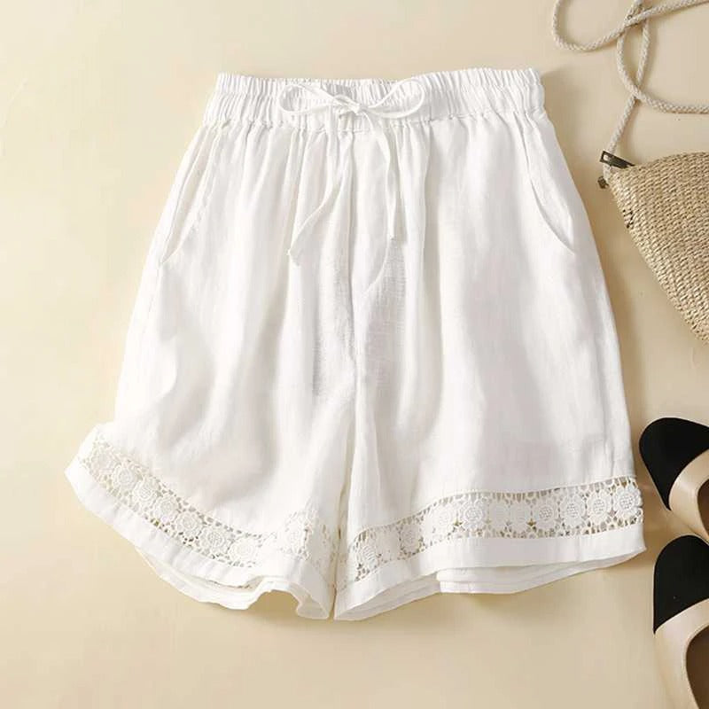Cvetislava | Women's Floral Embroidered Lace Summer Shorts