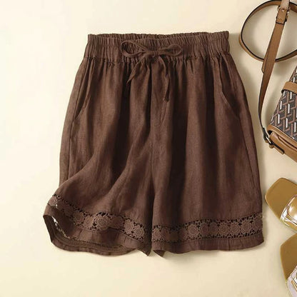 Cvetislava | Women's Floral Embroidered Lace Summer Shorts