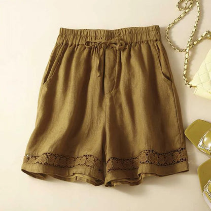 Cvetislava | Women's Floral Embroidered Lace Summer Shorts
