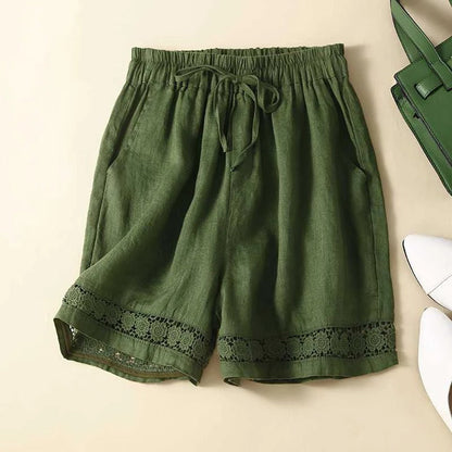 Cvetislava | Women's Floral Embroidered Lace Summer Shorts