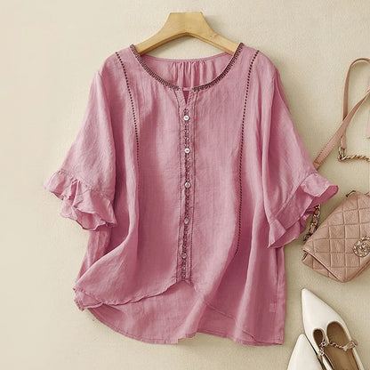 Malira | Women's Embroidered Ruffle Pattern Blouse