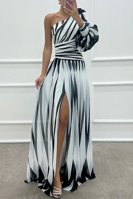 Delima | Women's Maxi Striped Wedding Dress