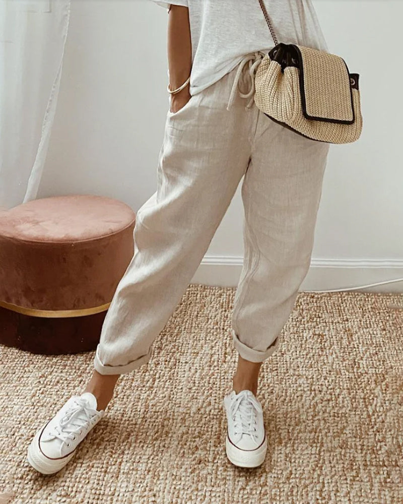 Ailne | Women's Casual Elegant Waistband Trousers