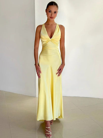 Zeliva | Women's Maxi Backless V-Neck Wedding Dress