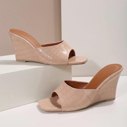 Flora | Women's Lace Leather Wedge Shoes