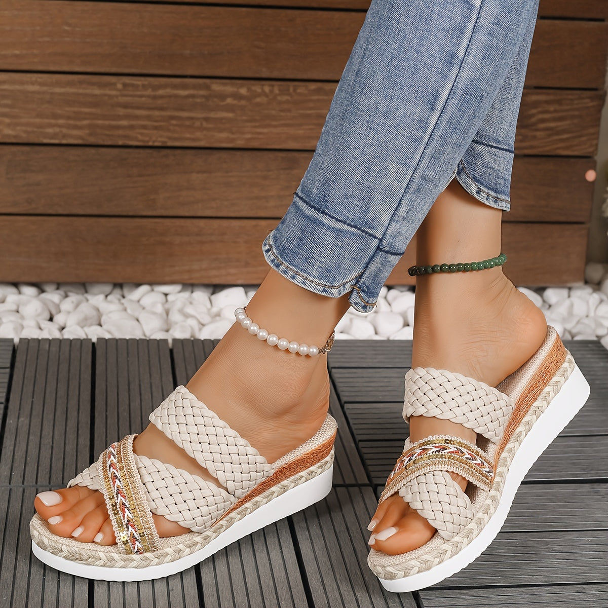 Zinnia | Women's Beach Woven Slip-On Sandals