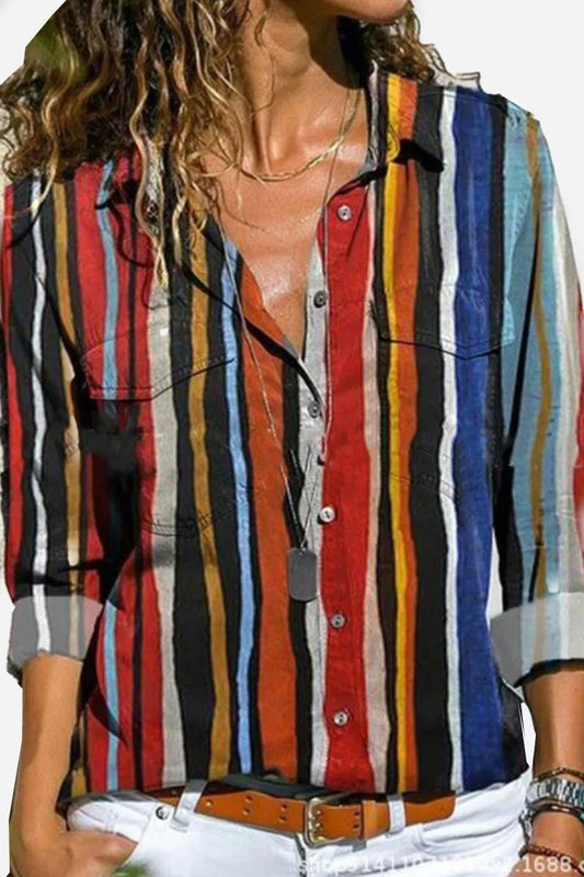 Calina | Women's Striped Oversized Casual Shirt
