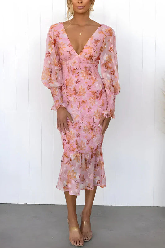 Delama | Women's Floral Wedding Guest Evening Dress