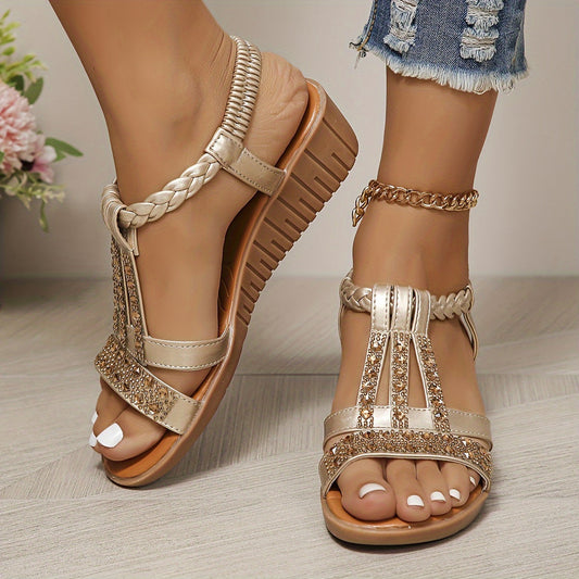 Gwladys | Women's Sequin Beach Rhinestone Sandals