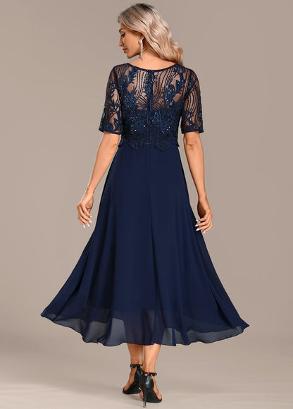 Marceline | Women's Lace Wedding Navy Dress