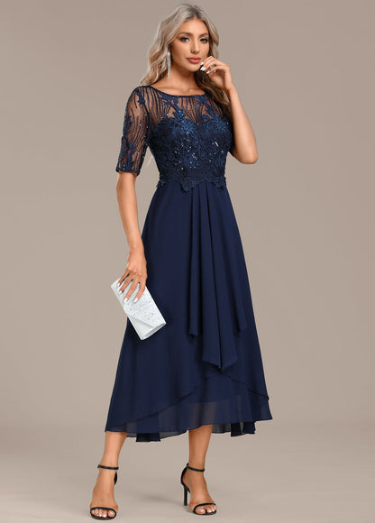 Marceline | Women's Lace Wedding Navy Dress