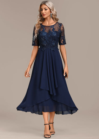 Marceline | Women's Lace Wedding Navy Dress