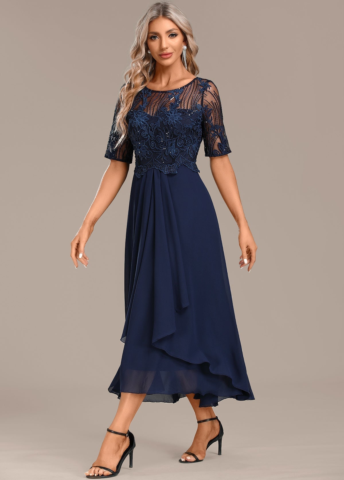 Marceline | Women's Lace Wedding Navy Dress