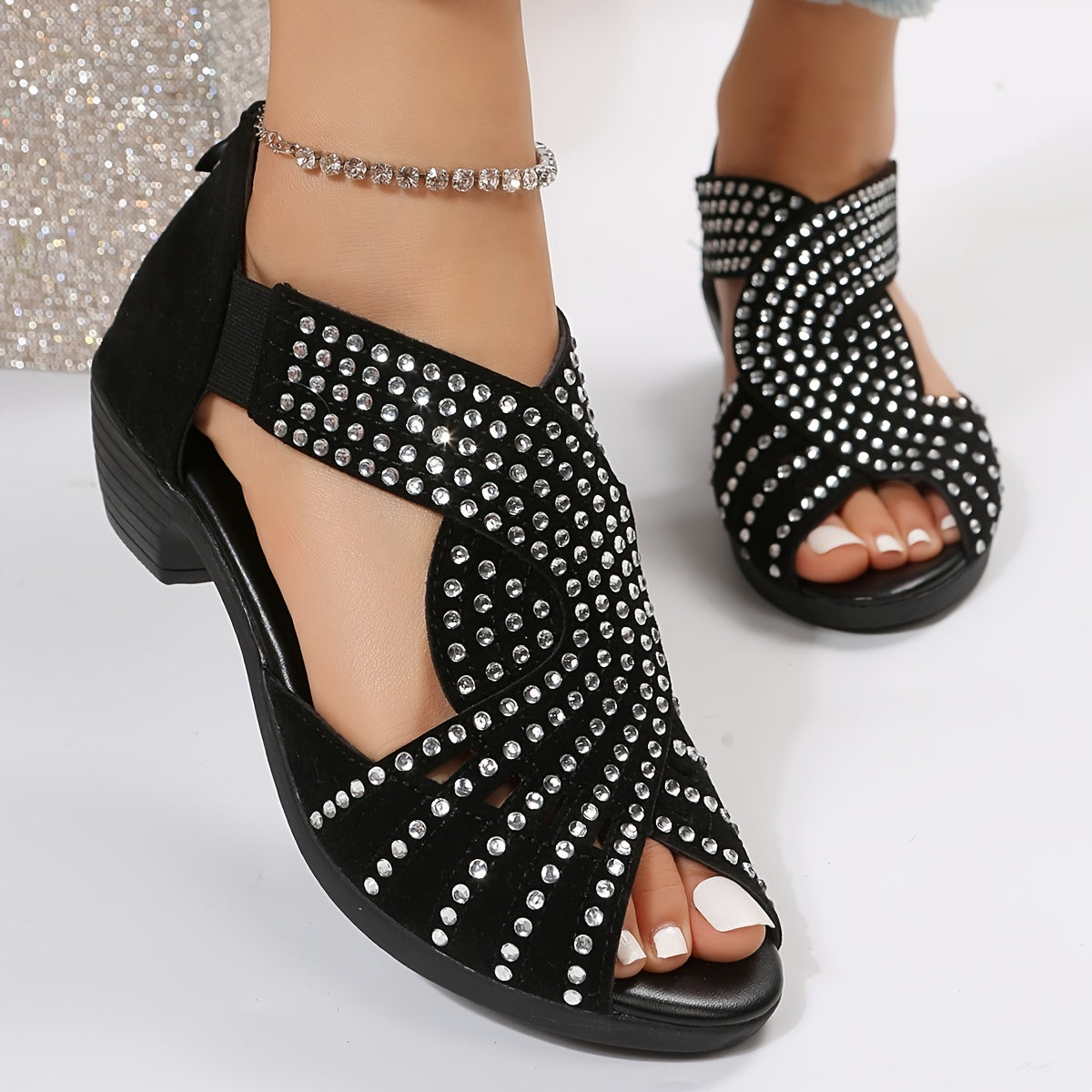 Sorcha | Women's Sequin Casual Adjustable Sandals