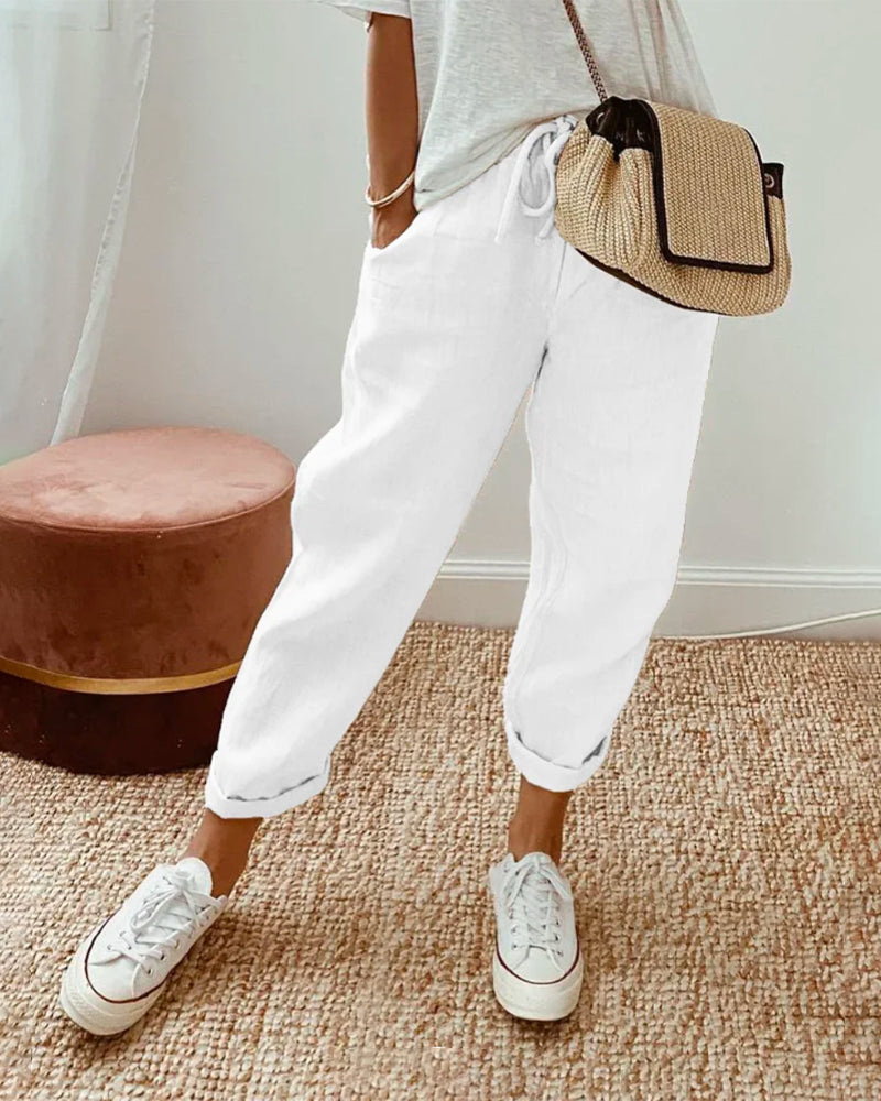 Ailne | Women's Casual Elegant Waistband Trousers