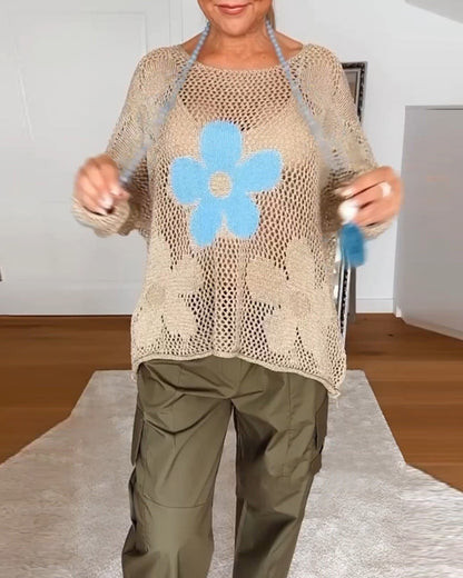 Zelania | Women's Floral Boho Oversized Wide-Leg Top