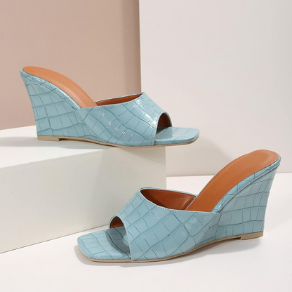 Flora | Women's Lace Leather Wedge Shoes
