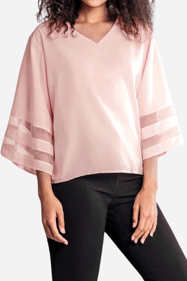 Zelanea | Women's Striped V-Neck Workwear Blouse