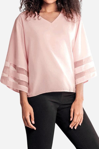 Zelanea | Women's Striped V-Neck Workwear Blouse