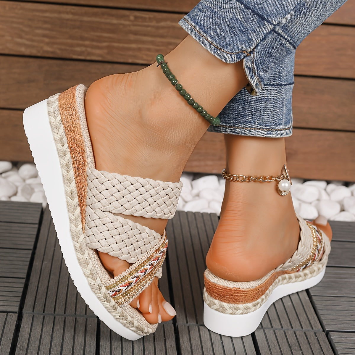 Zinnia | Women's Beach Woven Slip-On Sandals