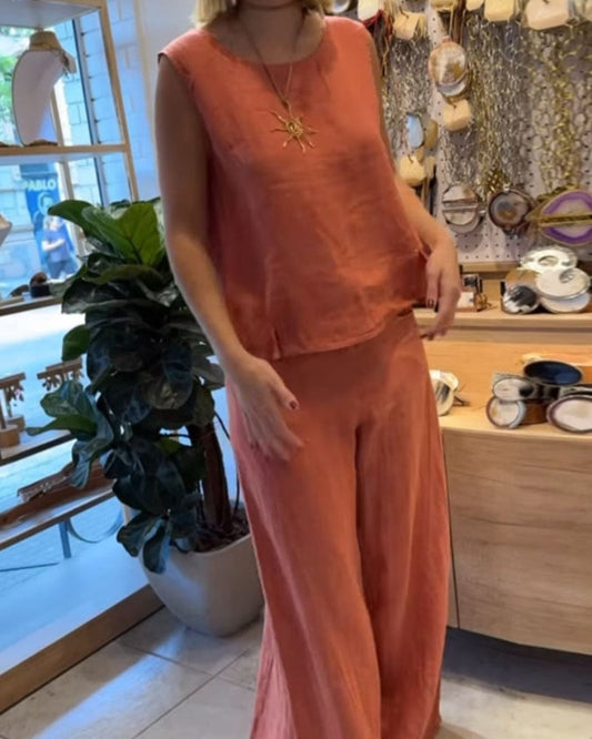 Fuchsite | Women's Boho Oversized Wide-Leg Summer Trousers