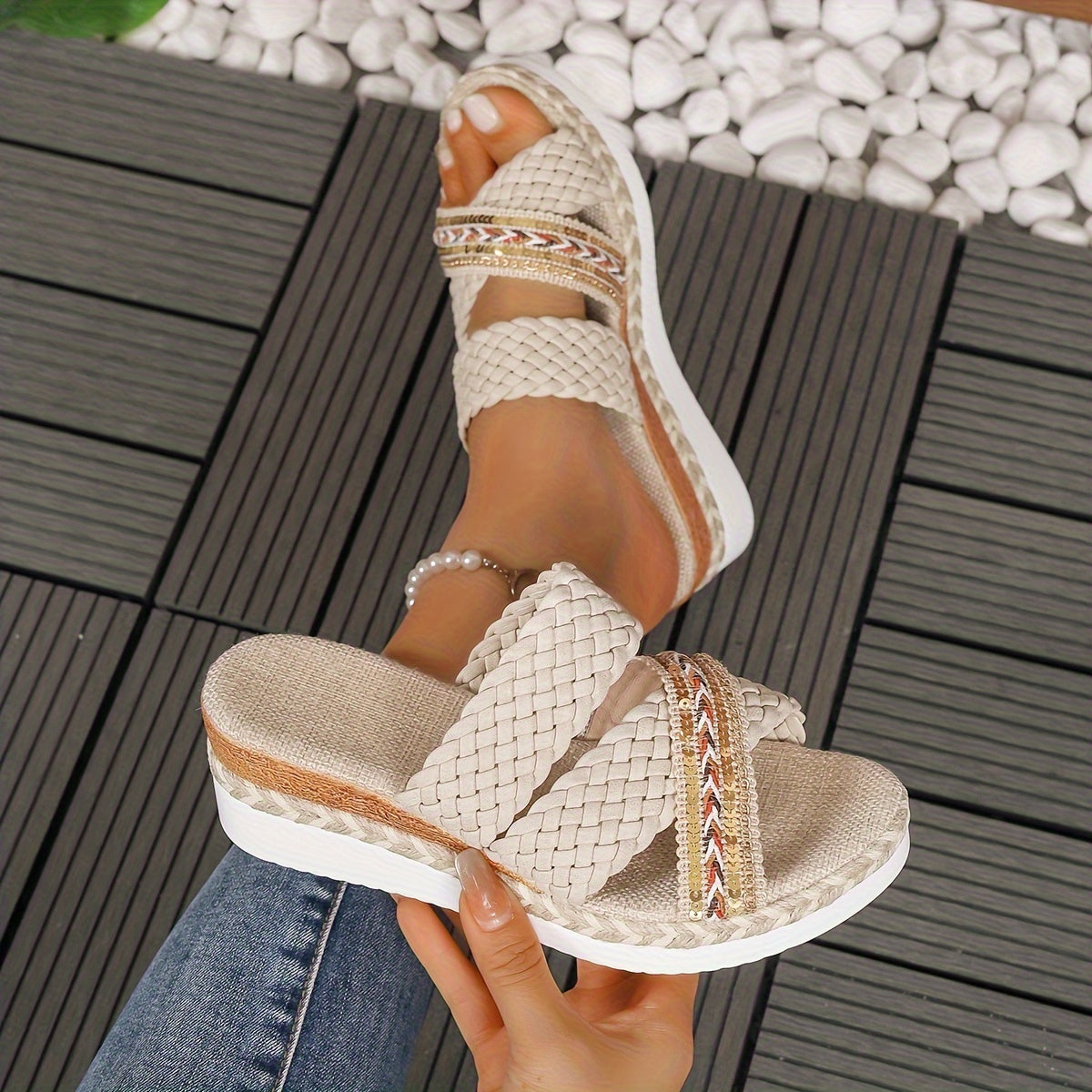 Zinnia | Women's Beach Woven Slip-On Sandals