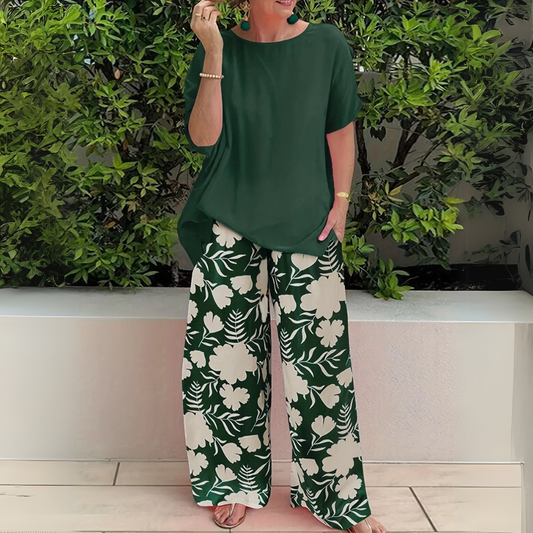 Madhari | Women's Floral Wide-Leg Refined Set