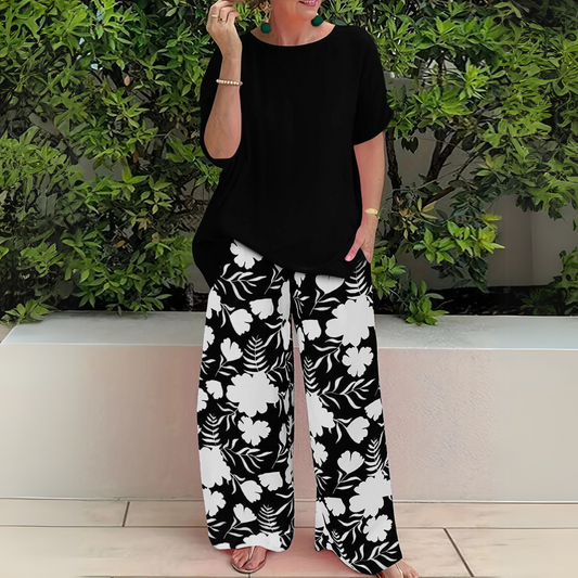 Madhari | Women's Floral Wide-Leg Refined Set