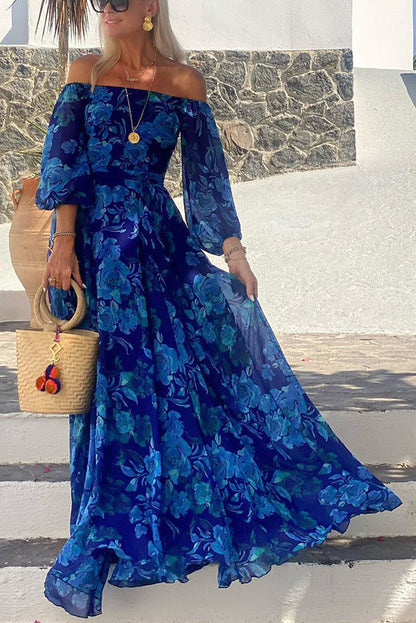 Delanda | Women's Maxi Floral Off-Shoulder Wedding Evening Dress