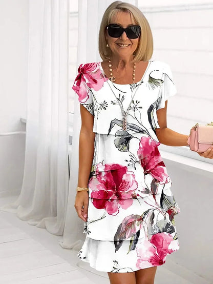 Ofelia | Women's Floral Lace Ruffle Dress