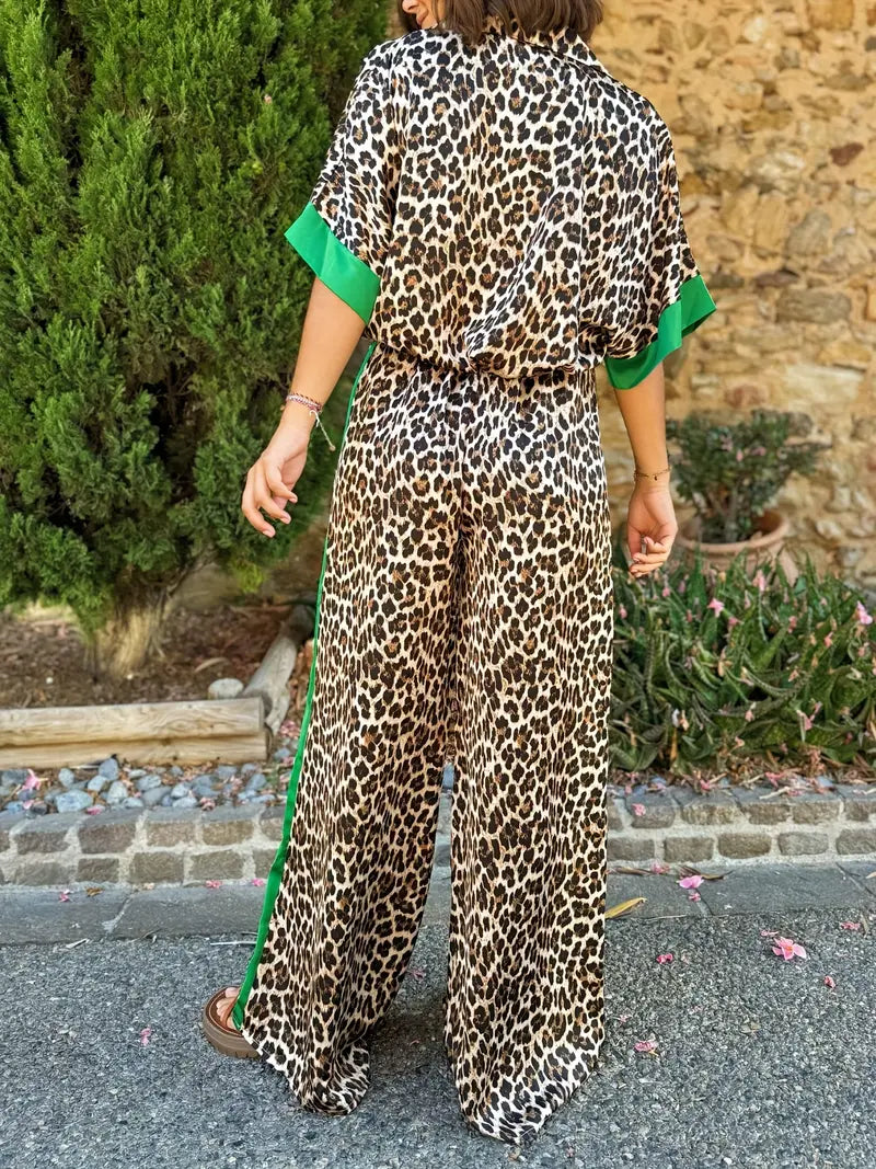 Fabiana | Women's Animal-Print Wide-Leg Beach Piece