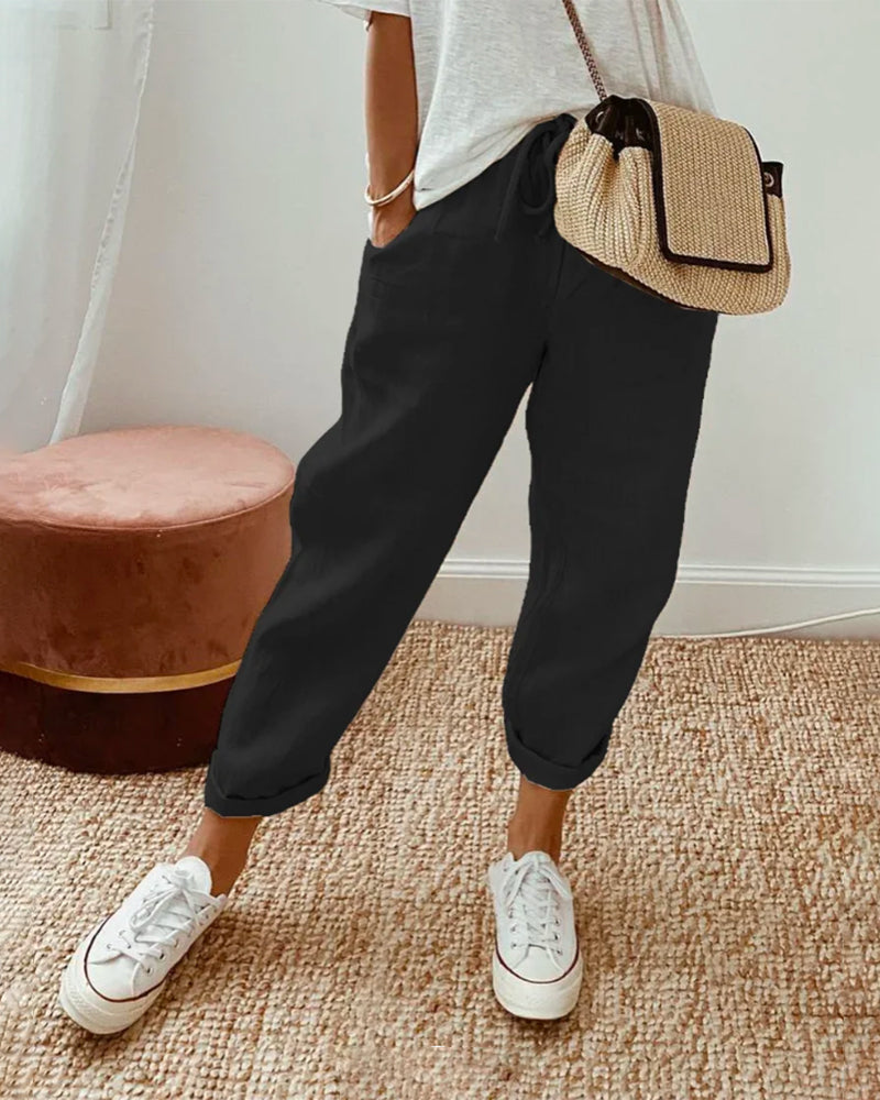 Ailne | Women's Casual Elegant Waistband Trousers