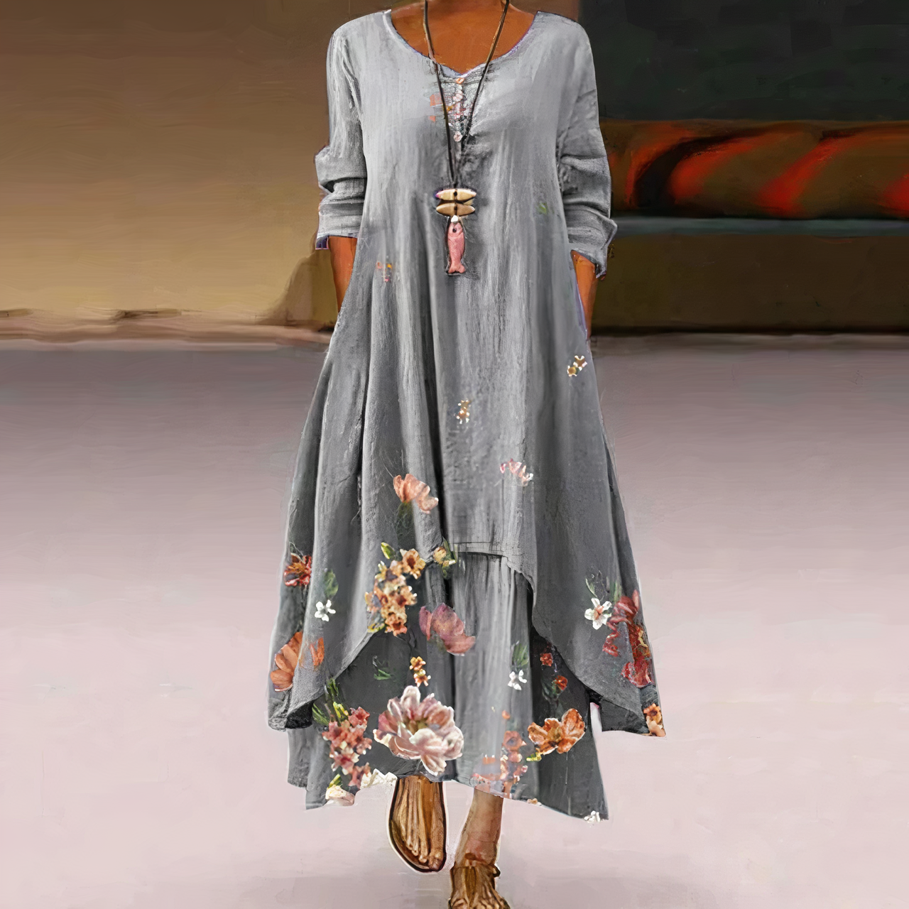 Tamsin | Women's Maxi Floral Oversized Casual Dress